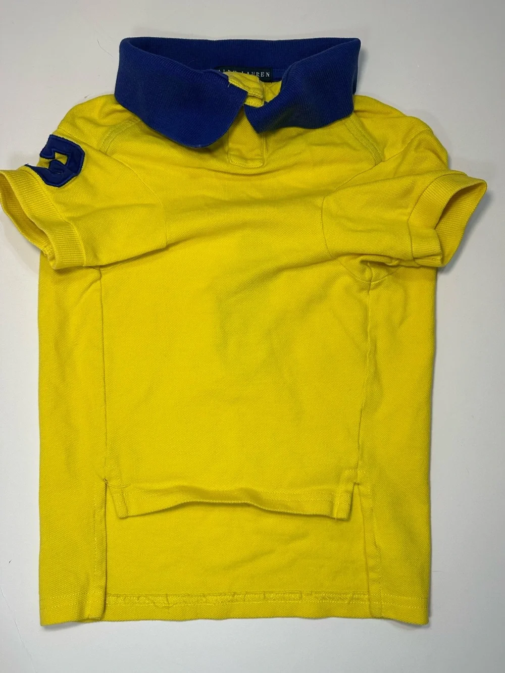 POLO RALPH LAUREN DOG POLO SHIRT XL YELLOW BLUE BIG PONY PET APPAREL - Picture 4 of 10